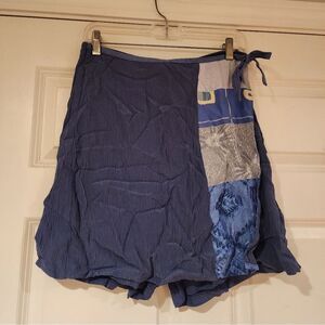 Donna Jessica Vintage blue patchwork style skort M